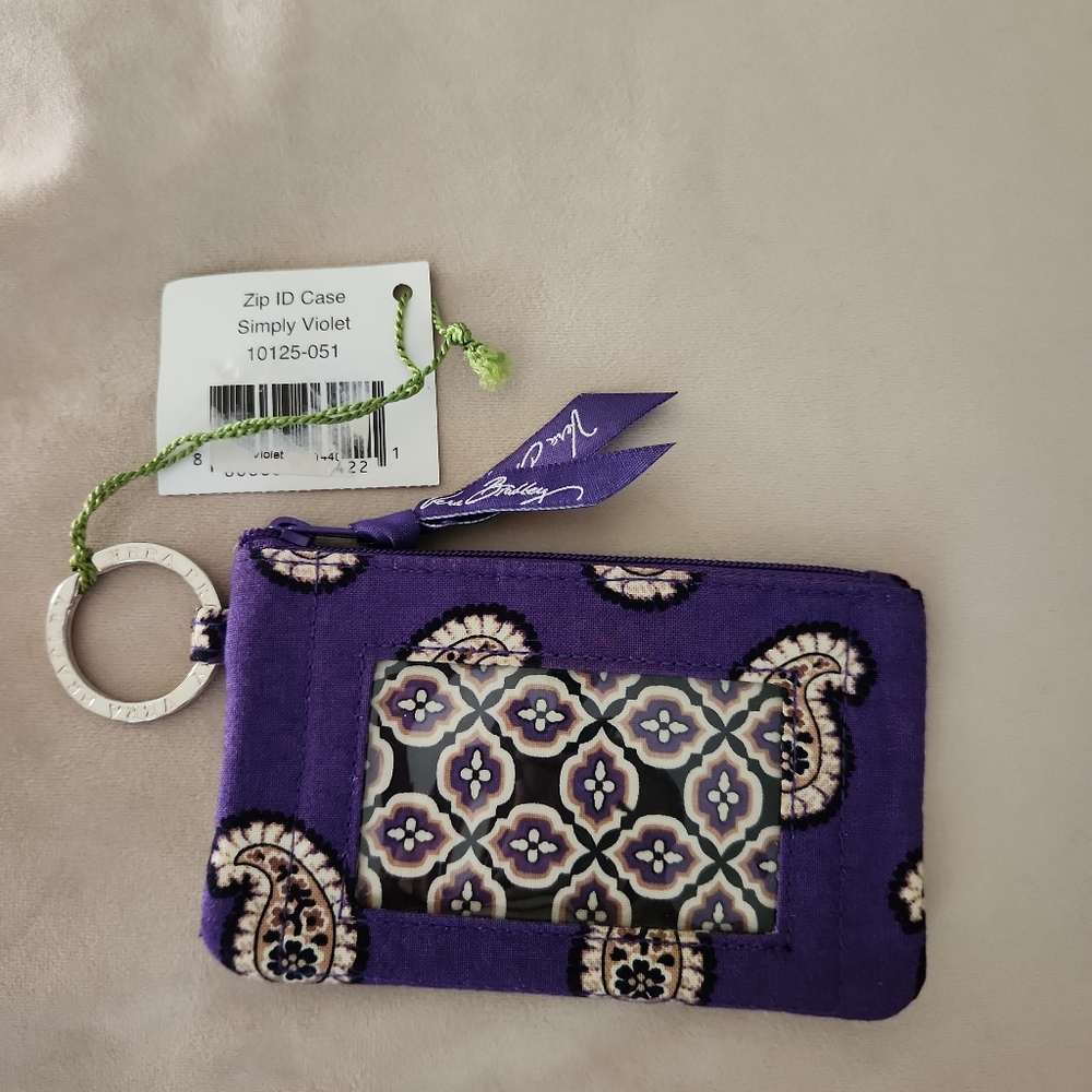 Vera Bradley Zippered Violet ID Case